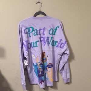 Lavender Disney Spirit Jersey Little Mermaid Ariel Part of Your World sz S NWT